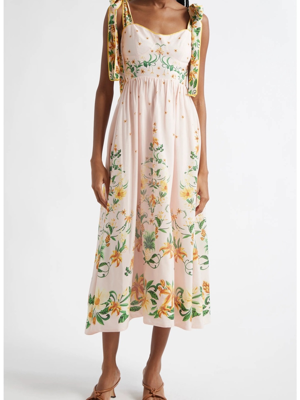 Farm Rio Pink Botanical Beauty Midi dress